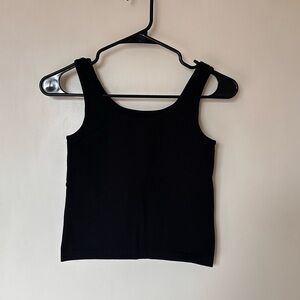 H&M Black Fitted Crop Tank Top